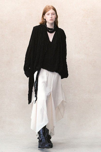 Irregular Pleated Layered Blouse