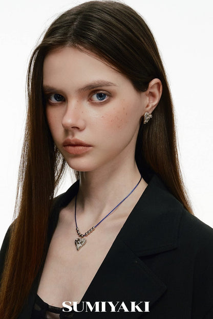 Braided Rope Pull Heart Necklace