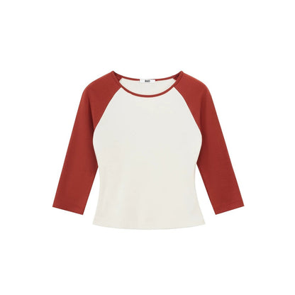 French Color-Blocked Raglan Top