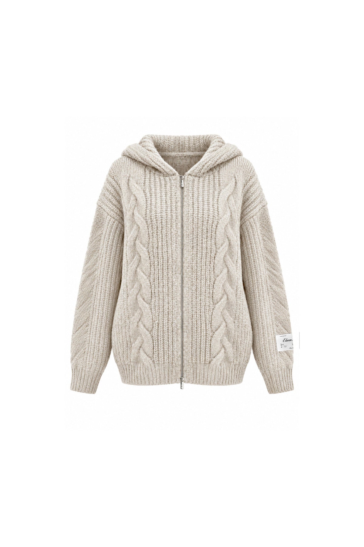 Completo cardigan a maglia a trecce