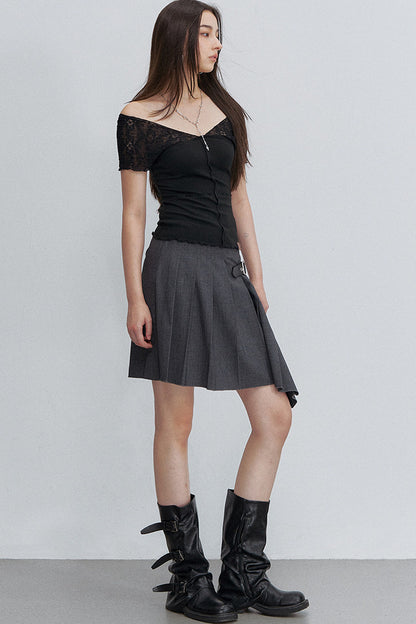 Semi-Transparent Lace Modal Top