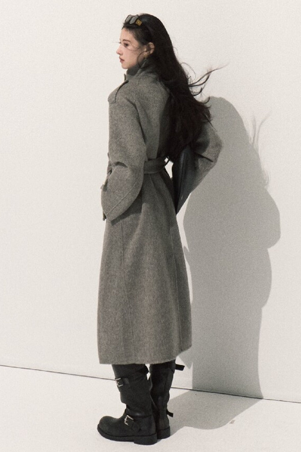 Cappotto in pura lana con cintura