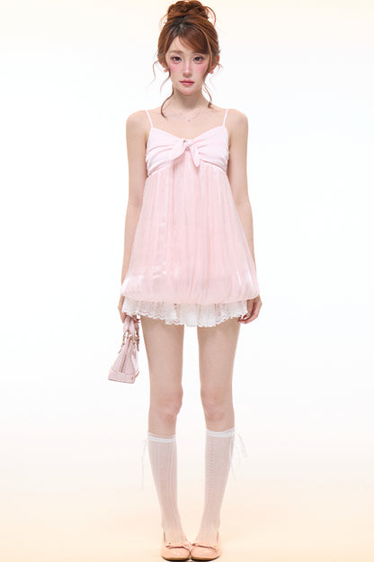 Flowing Puffy Flower Bud Camisole Top Set-Up