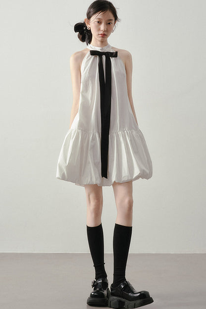 Cloud Ribbon Halter Dress