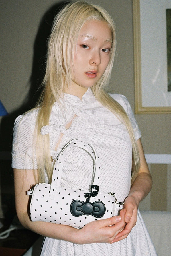 Bow Polka Dot Bucket Bag