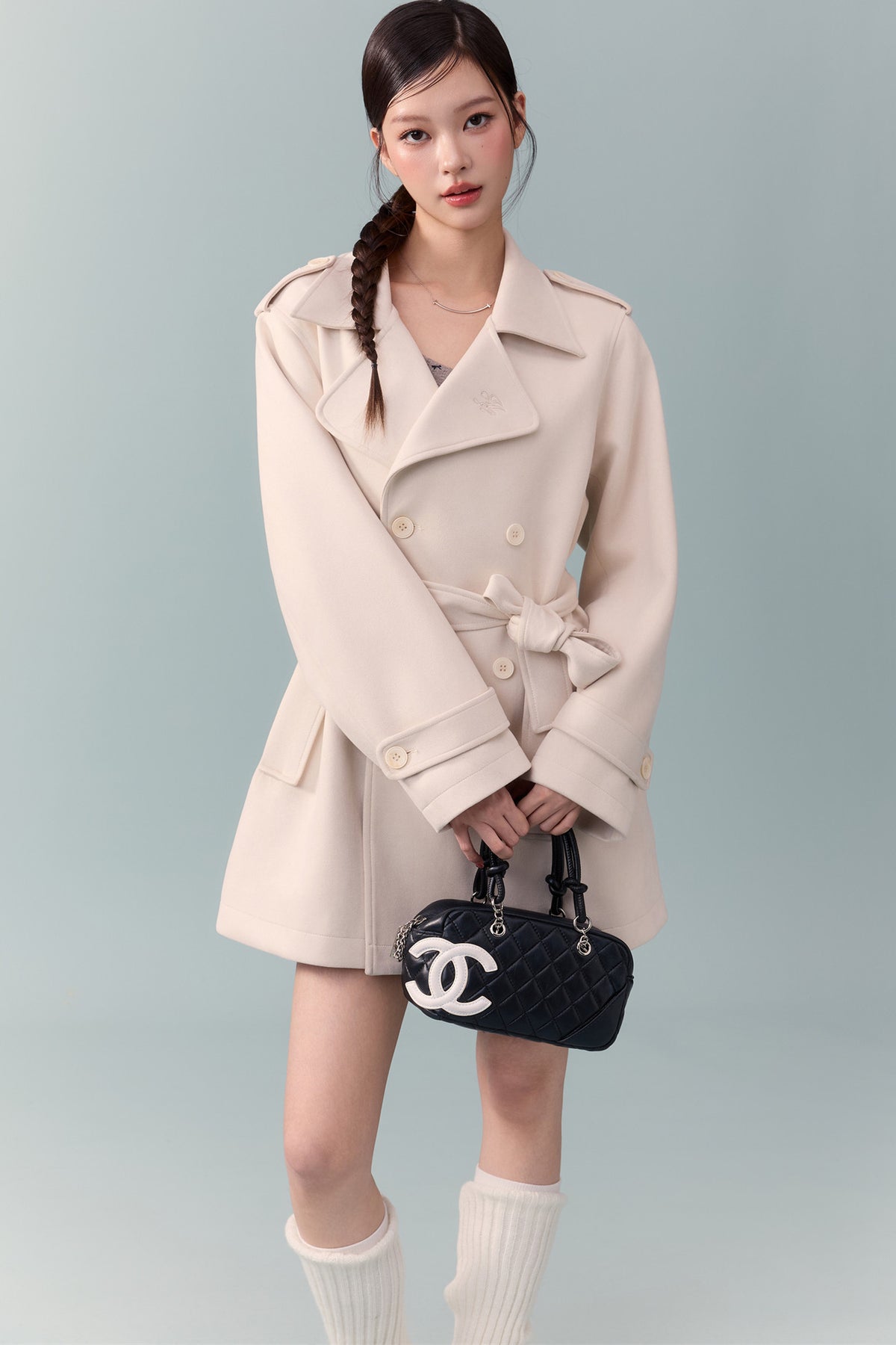 Spring and Autumn Lapel Trench Coat