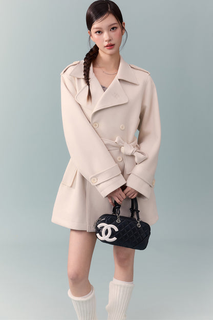 Spring and Autumn Lapel Trench Coat