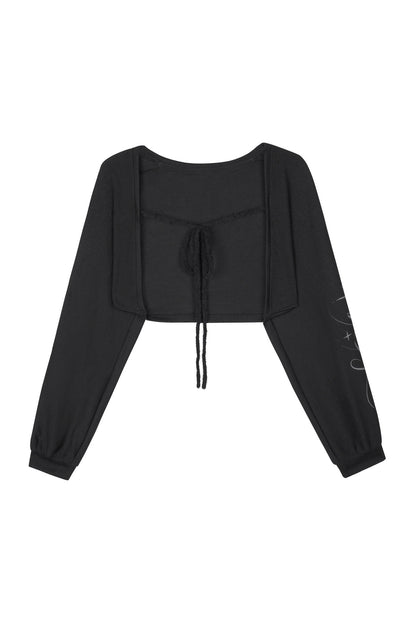 Loose Dark Print Knit Top