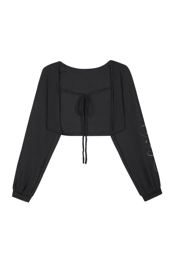 Loose Dark Print Knit Top