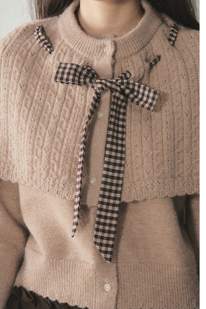 Retro Capelet And Knit Sweater Set