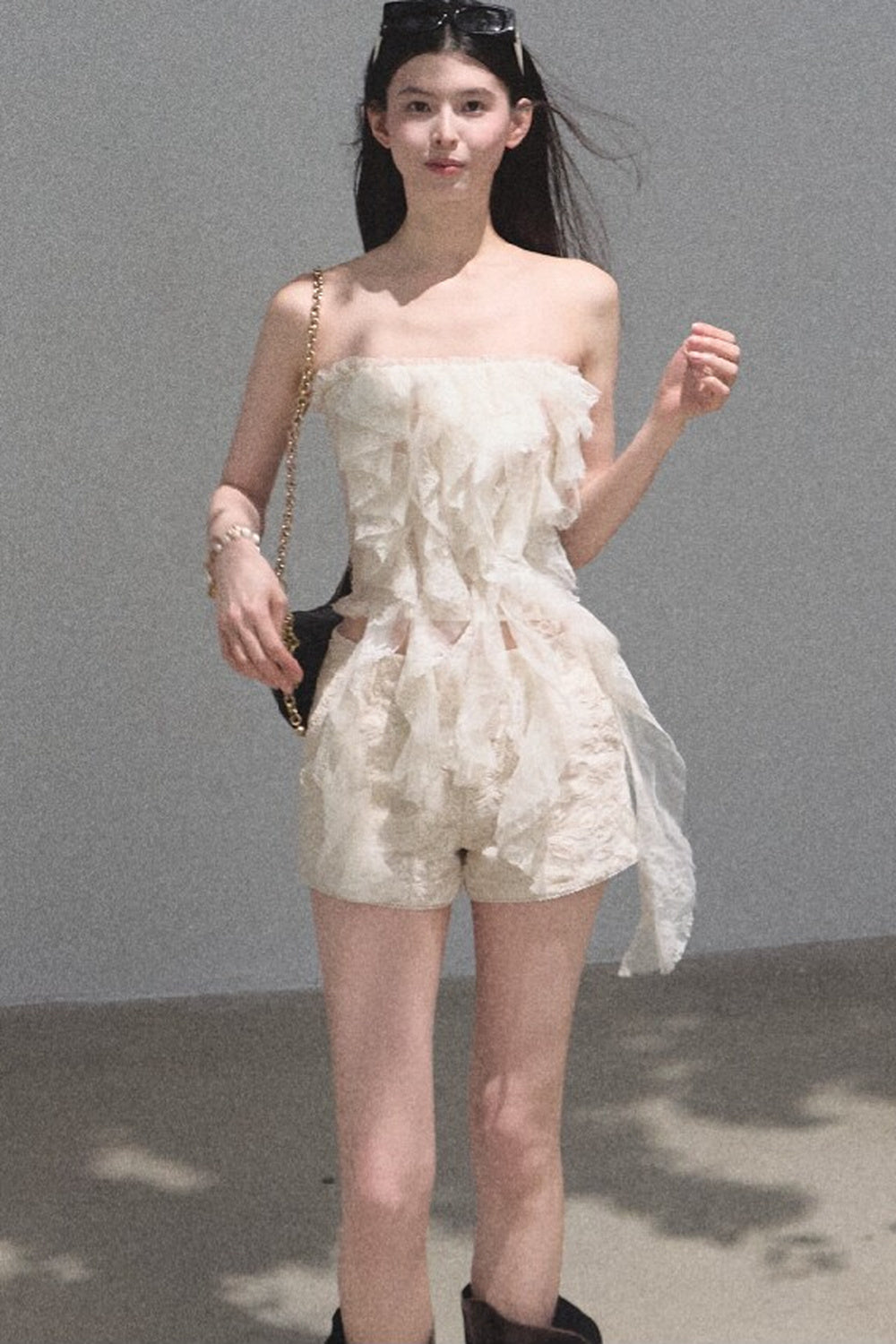 Slim-Fit High-Waisted Suit Shorts