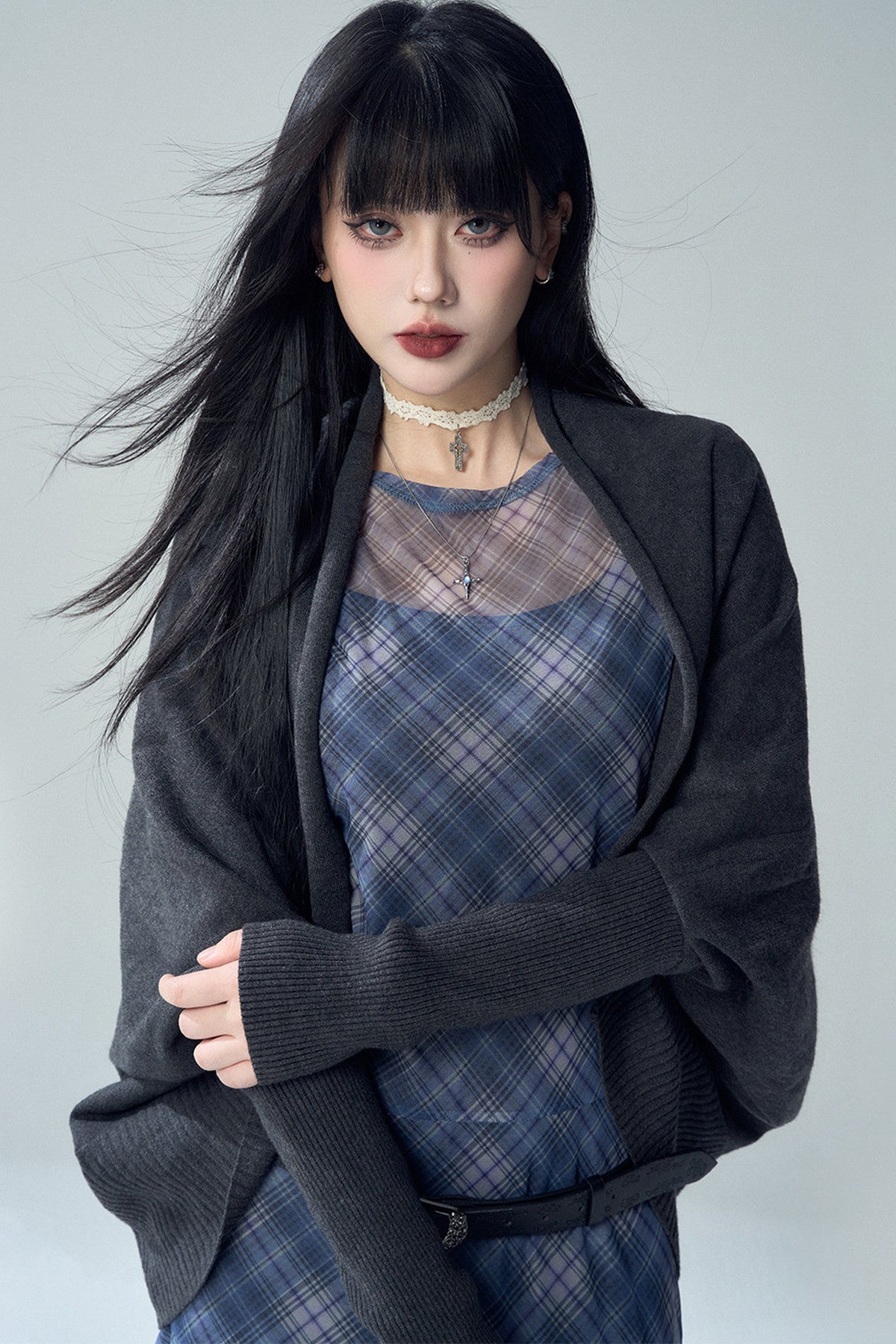 Shawl-Style Batwing Knitted Cardigan