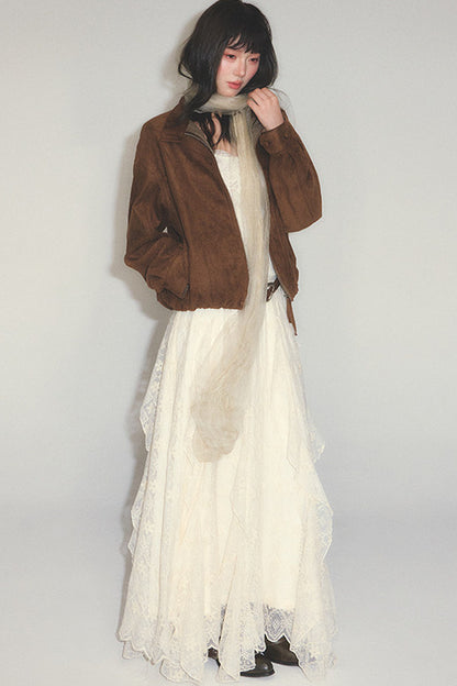 Loose Retro Suede Jacket