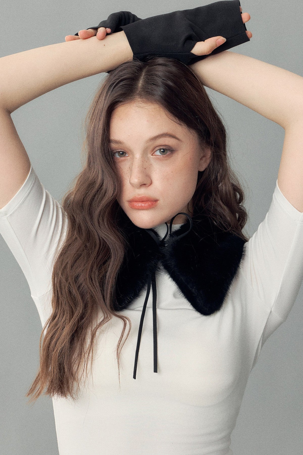 Retro Faux Fur Lace-Up Layered Collar