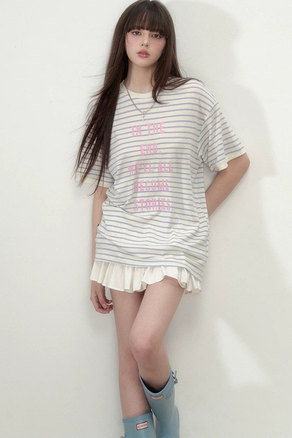 Striped Letter Print Top