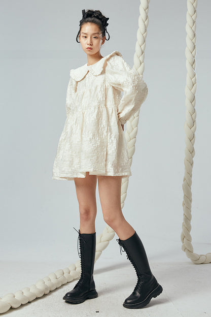 Ruffled Peter Pan Collar Dress