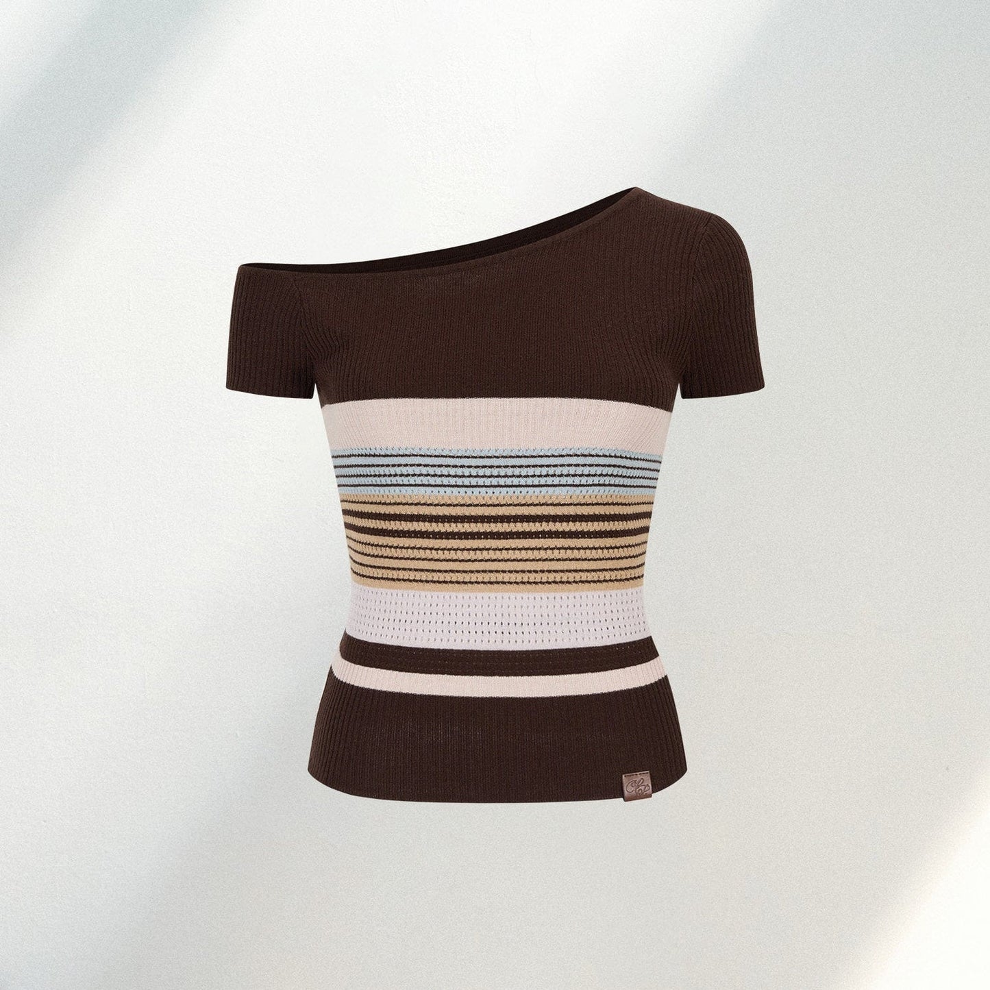 Asymmetrical Striped Knit Top