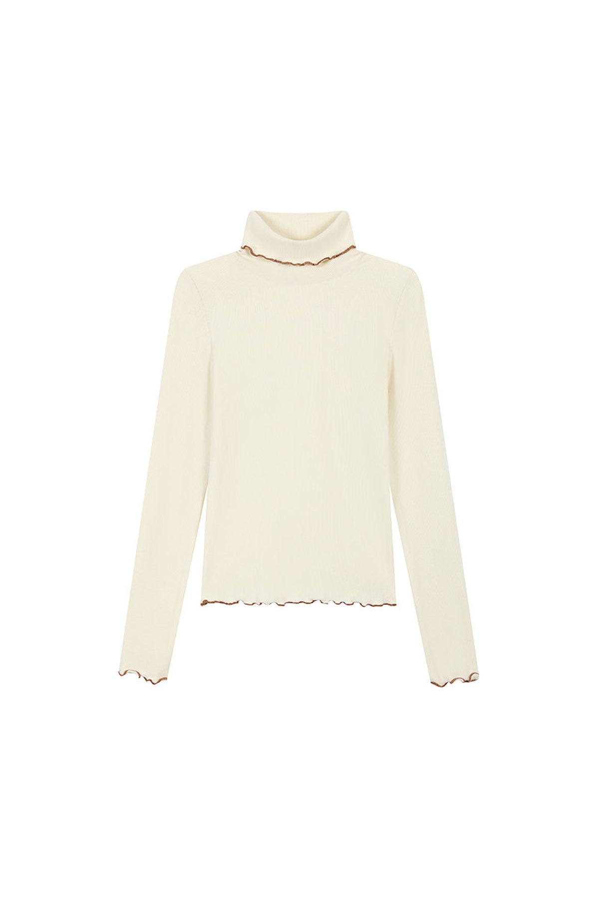 Ruffled Lapel Brushed Base Layer Top