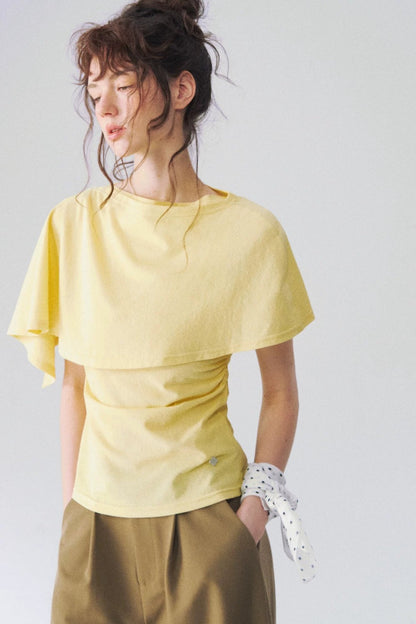 Two-Piece Shawl Waist-Cinching Top Set
