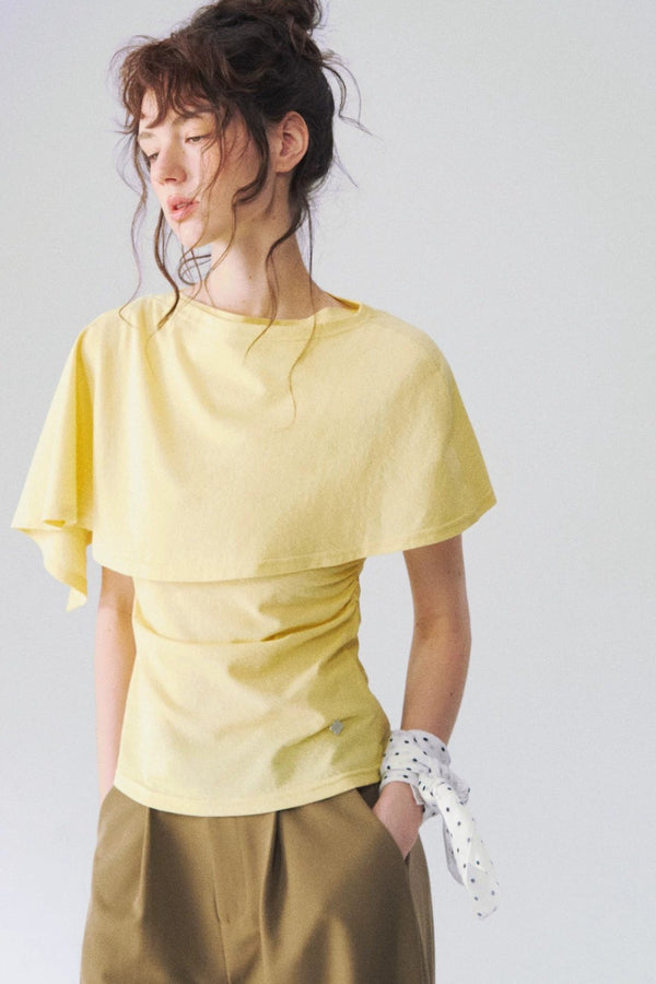 Two-Piece Shawl Waist-Cinching Top Set