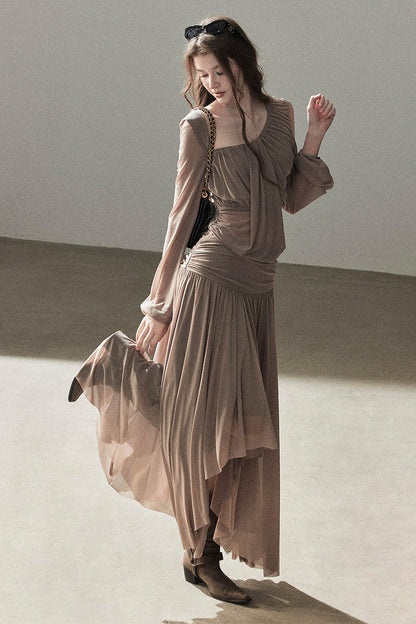 Autumn Two-Piece Top and Skirt Set-Up