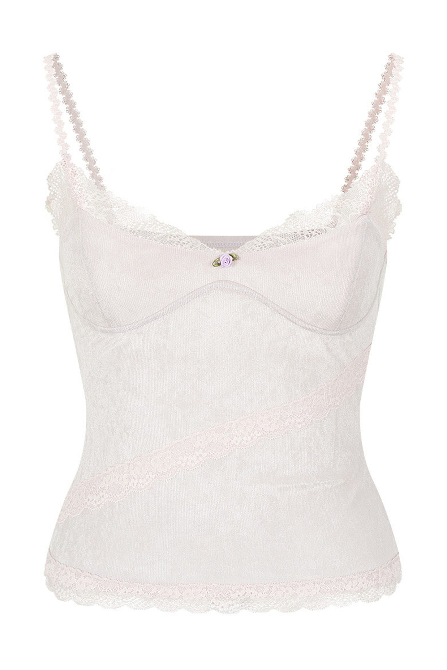 Lace Patchwork Velvet Camisole