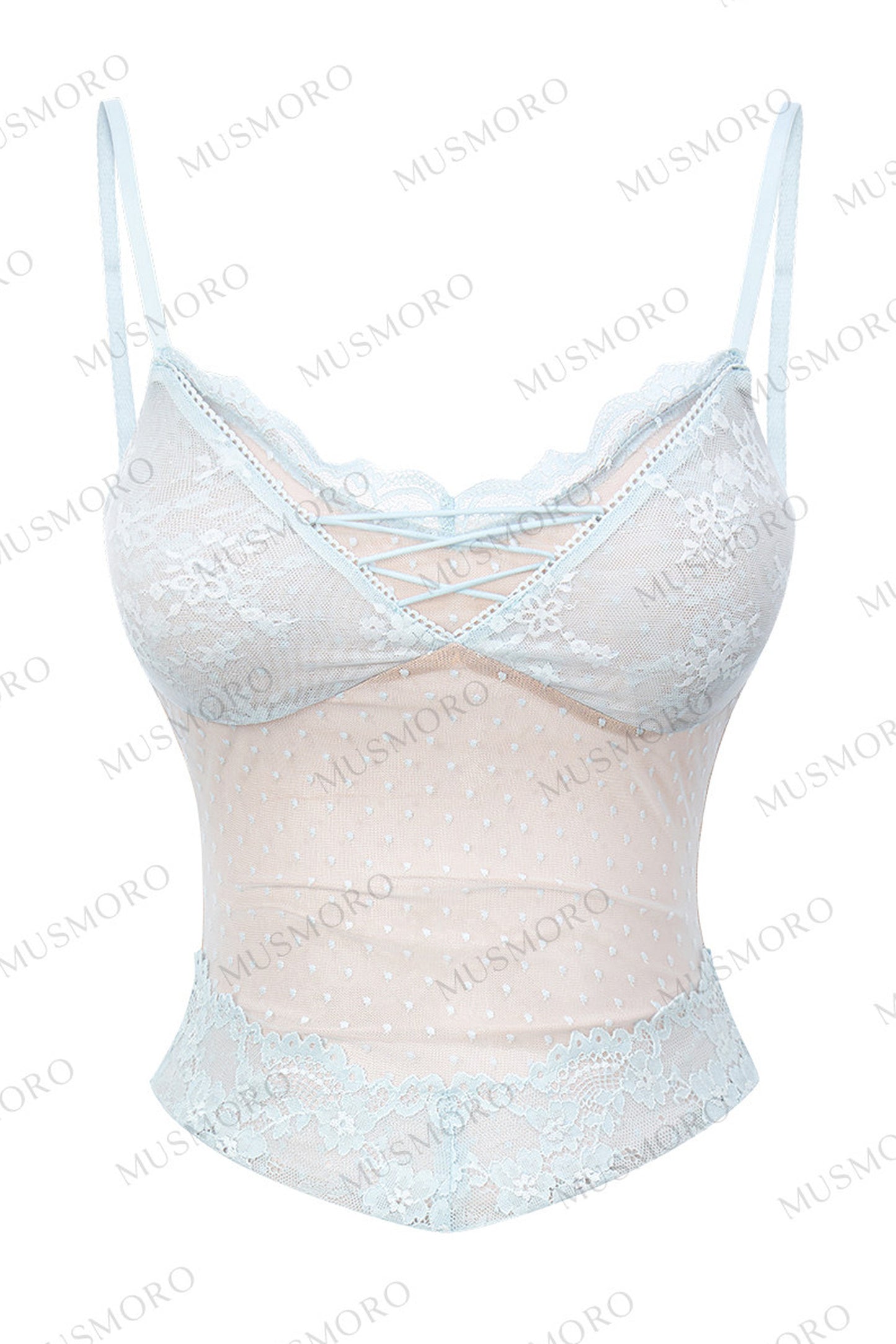 Polka Dot French Lace Blouse Set-Up