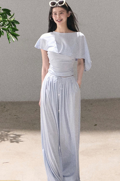 Completo con canotta a mantella e pantaloni in lyocell