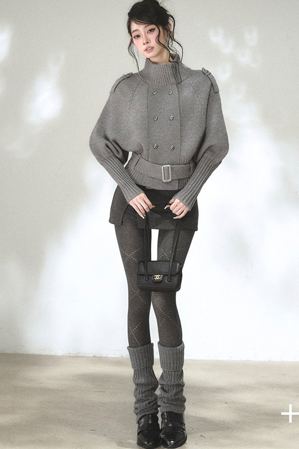 Capejacke mit vertikalem Rippstrick und Fledermausärmeln