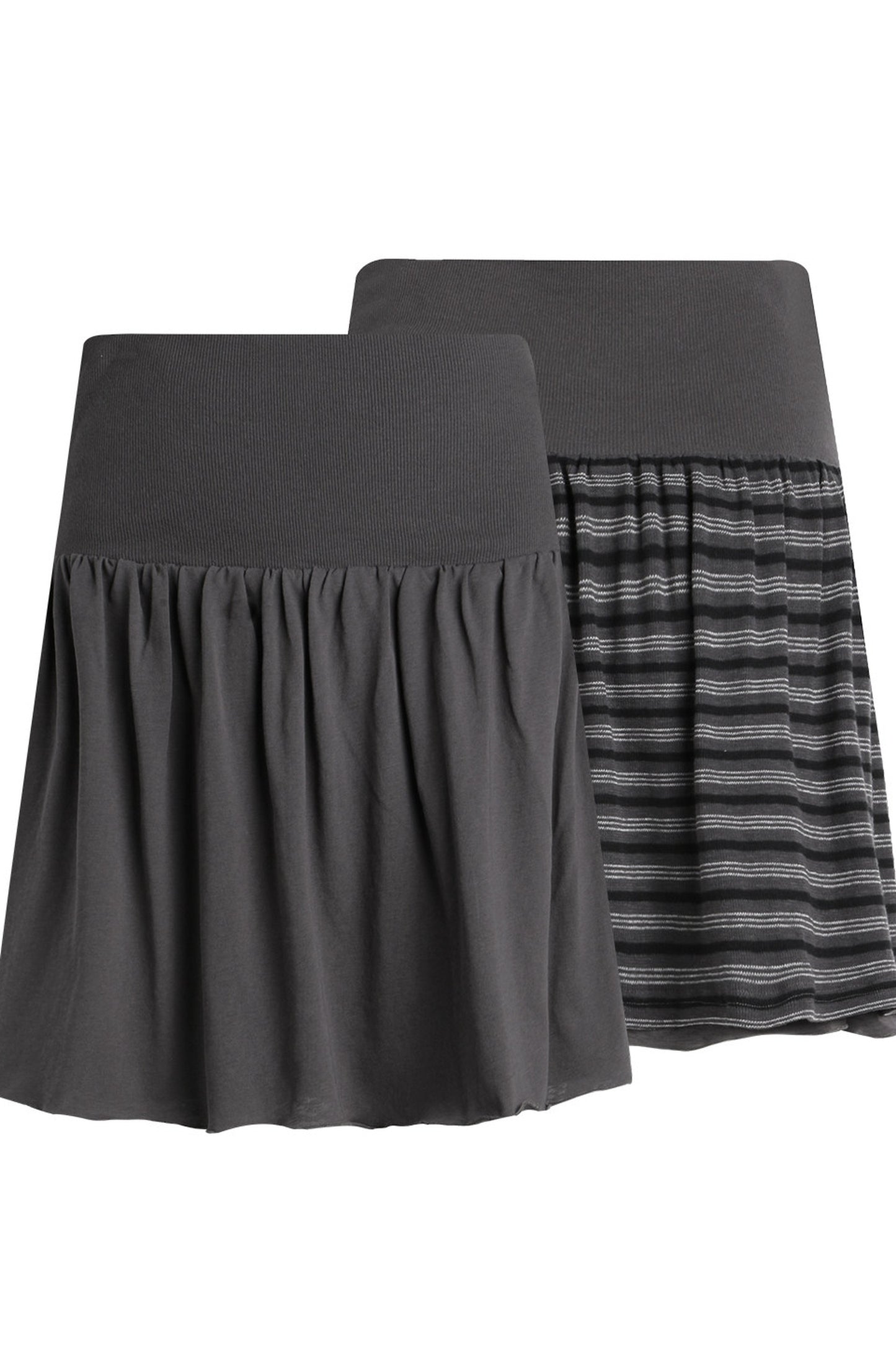 Jupe en maille réversible coupe A à ceinture à revers