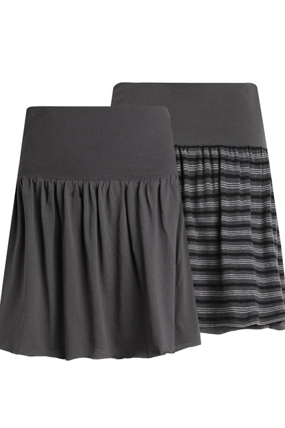 Jupe en maille réversible coupe A à ceinture à revers