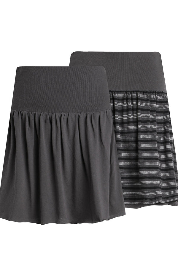 Falda de punto reversible de línea A con cintura rematada