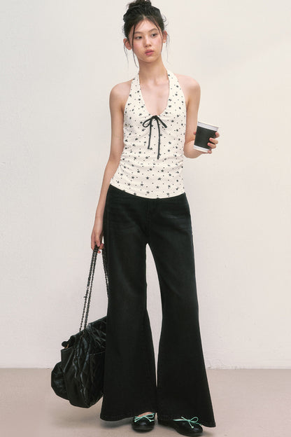 Top halter con estampado de estrellas