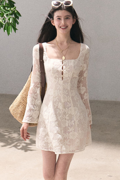 French Lace Hollow-Out Dress