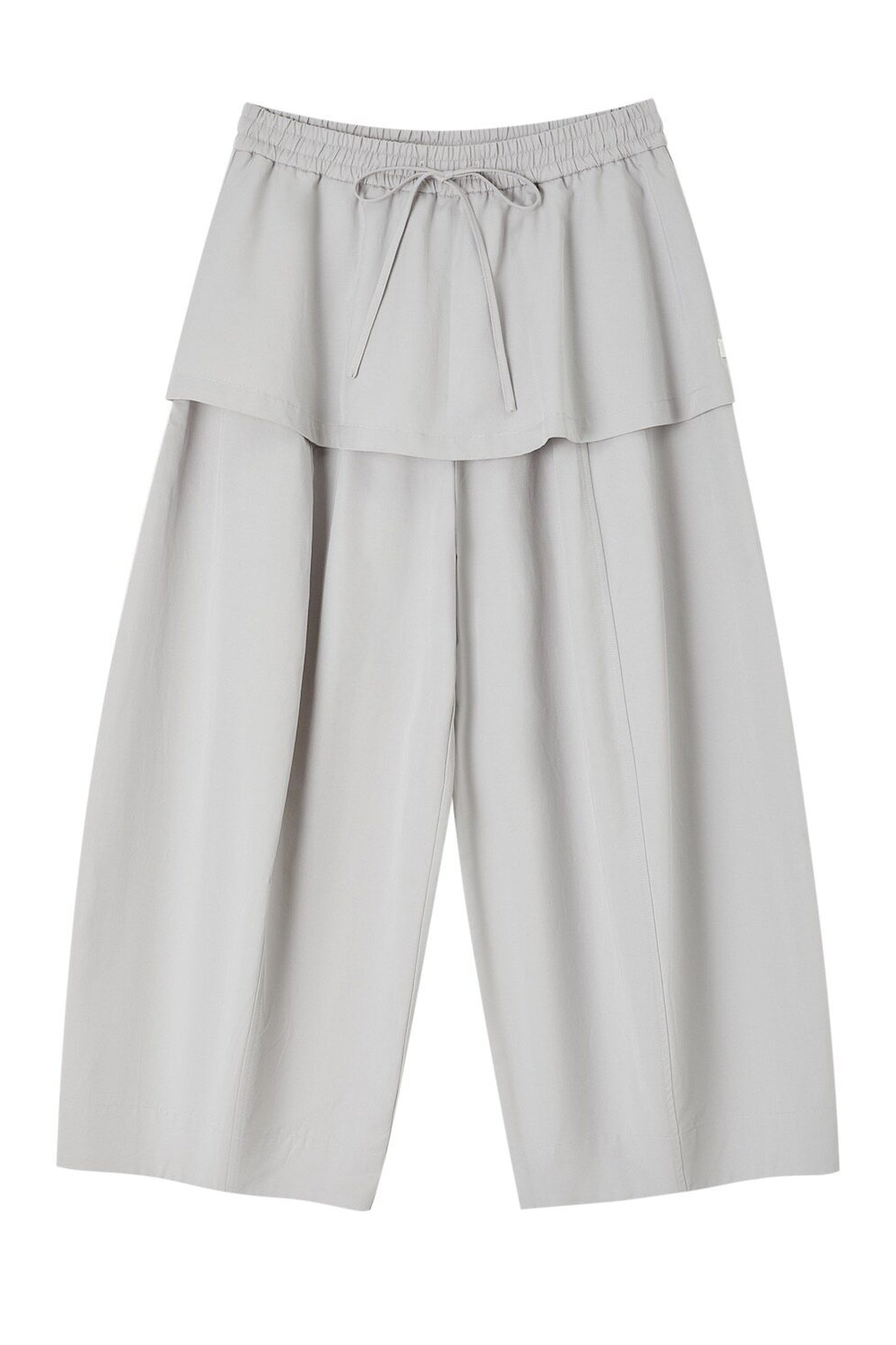 Layered-Look Skirt Overlay Wide Pants
