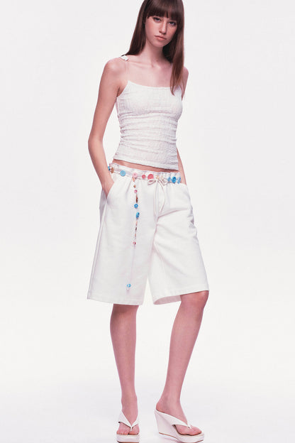 Mint Green Ruched Lace Spaghetti Strap Camisole