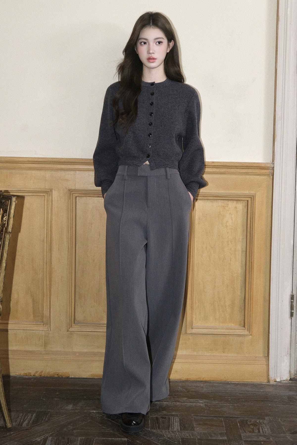 Pure Wool Round Neck Cardigan