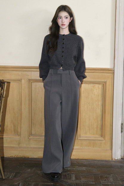 Pure Wool Round Neck Cardigan