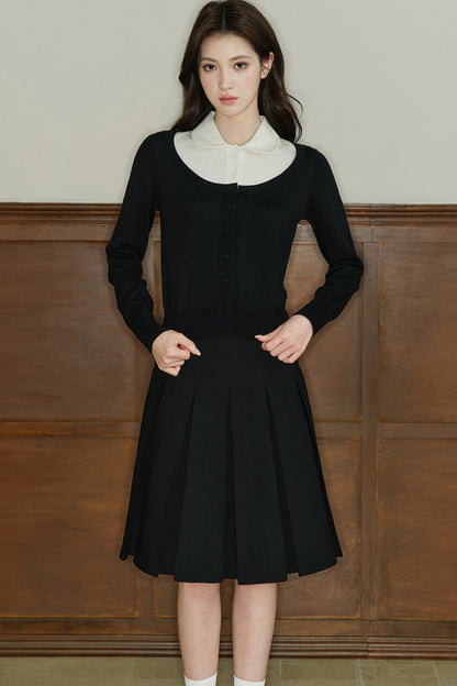 A-Line Pleated Skirt