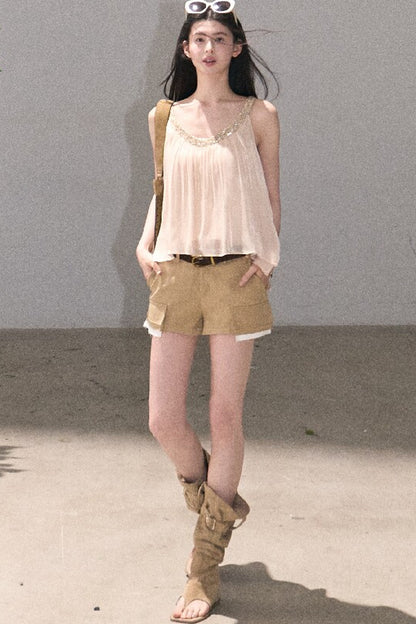 Gold Sequin Lace Top