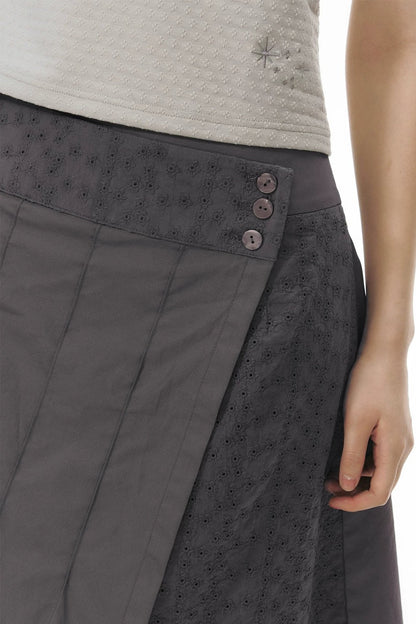 Retro Asymmetrical Pleated Skirt