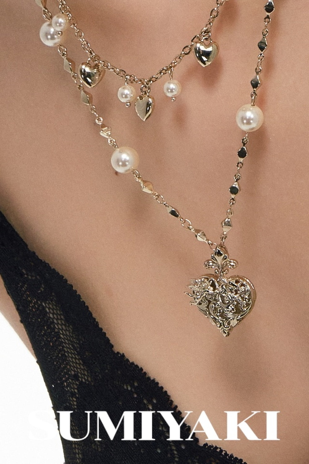 Double Layer Heart Necklace