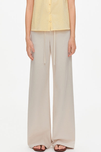 Drawstring Wide-Leg Trousers