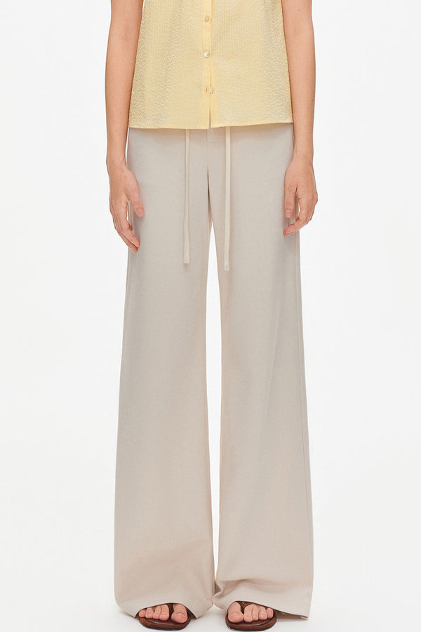 Drawstring Wide-Leg Trousers
