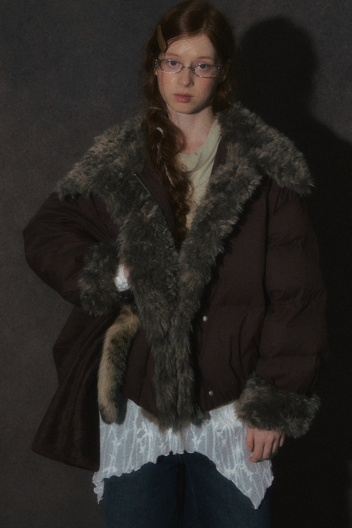 Short Fur Collar Down Jacket