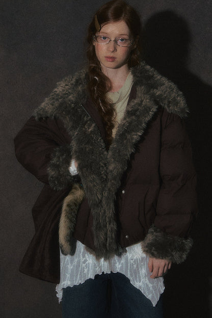 Short Fur Collar Down Jacket