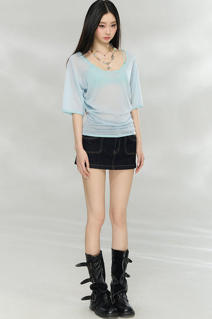 Heavyweight Lyocell Batwing Top