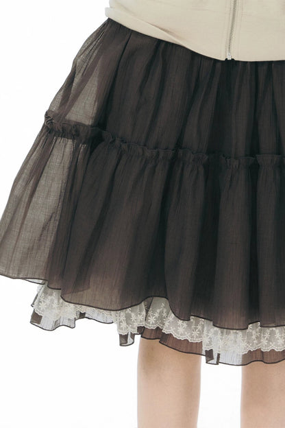 Falda evasé plisada retro