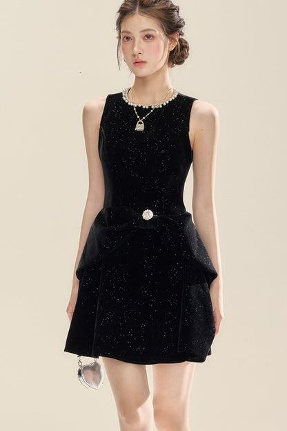 Velvet Nocturne Bow Dress Set-Up