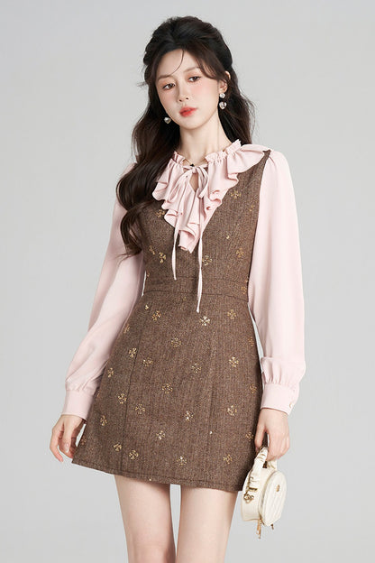 Layered-Look Chanel Style A-Line Dress